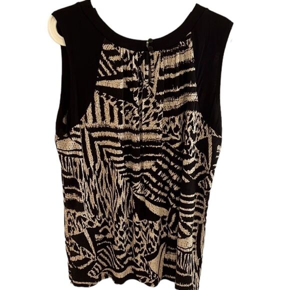 NWT Lucky brand, brown, black and off-white sleeveless tee size small - Picture 1 of 6